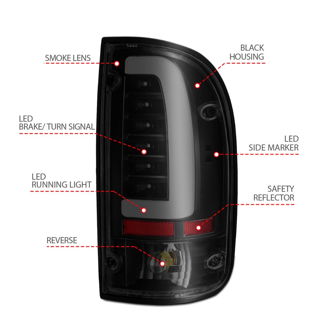 ANZO USA 311354 Tail Light Assembly for Select Toyota Tacoma