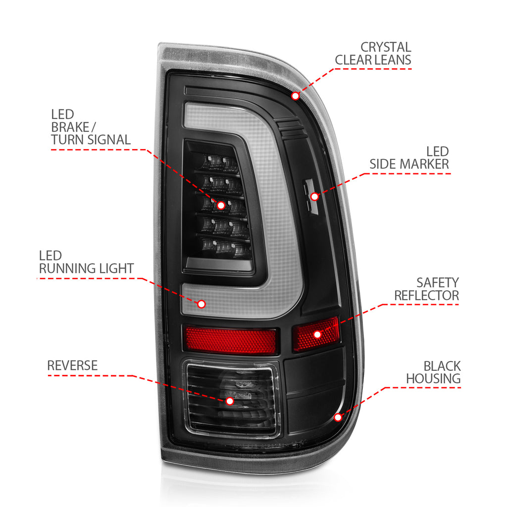 ANZO USA 311356 Tail Light Assembly for Select Ford F-250 Super Duty, Ford F-350 Super Duty, Ford F-450 Super Duty, Ford F-550 Super Duty