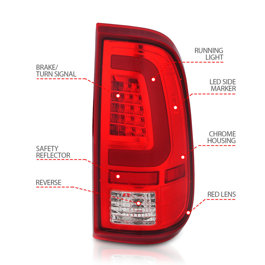 ANZO USA 311358 Tail Light Assembly for Select Ford F-250 Super Duty, Ford F-350 Super Duty, Ford F-450 Super Duty, Ford F-550 Super Duty