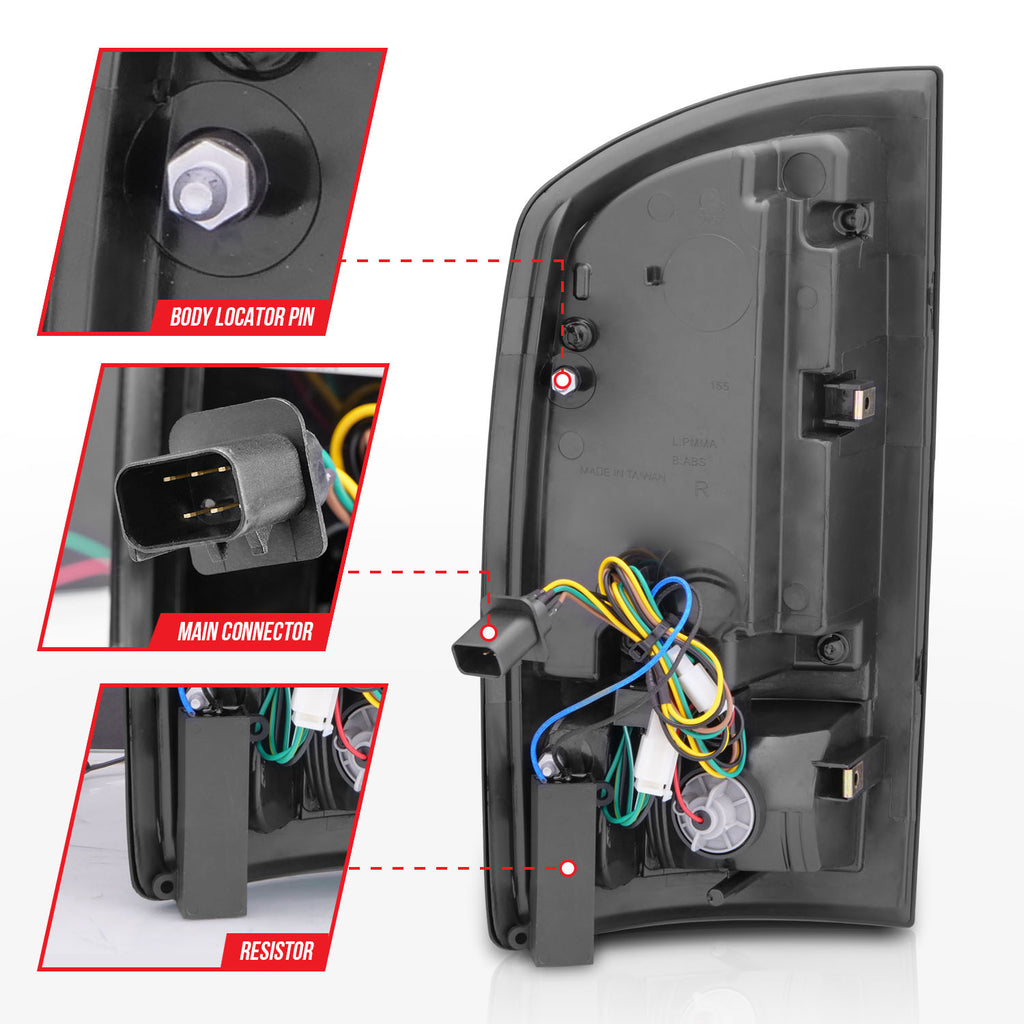 ANZO USA 311370 Tail Light Assembly for Select Dodge Ram 1500, Dodge Ram 2500, Dodge Ram