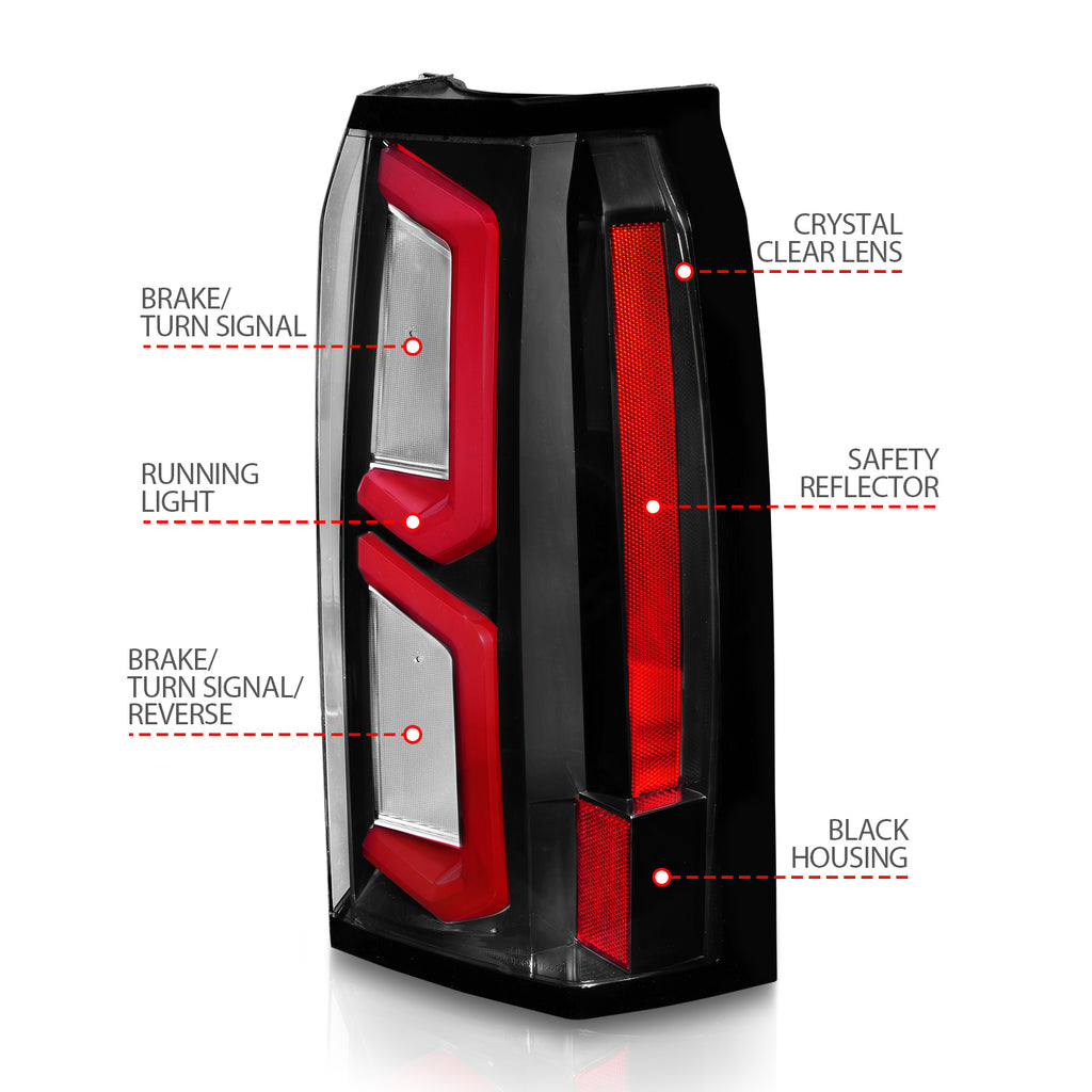 ANZO USA 311374 Tail Light Assembly for Select Chevrolet Suburban, Chevrolet Tahoe