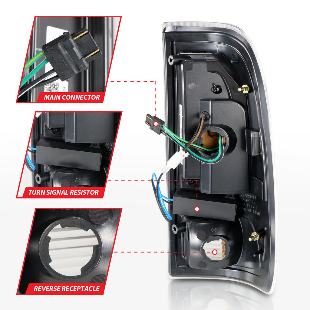 ANZO USA 311377 Tail Light Assembly for Select Ford F-150, Ford F-250 Super Duty, Ford F-350 Super Duty, Ford F-450 Super Duty