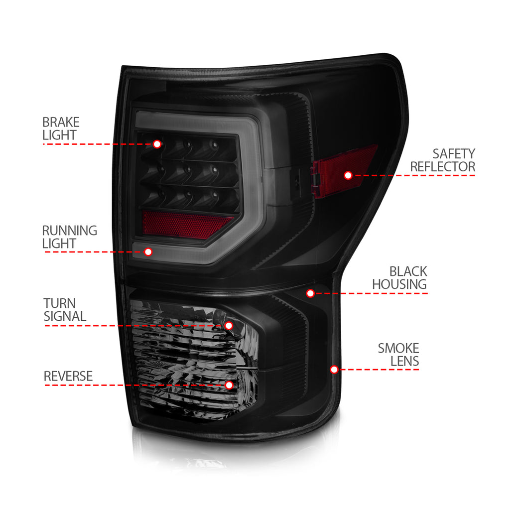 ANZO USA 311387 Tail Light Assembly for Select Toyota Tundra