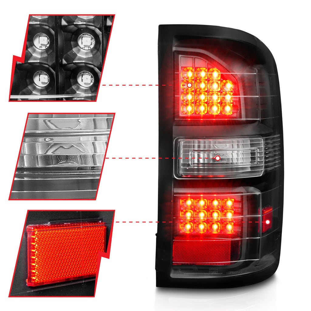 ANZO USA 311397 Tail Light Assembly for Select GMC Sierra 1500, GMC Sierra HD, GMC Sierra HD