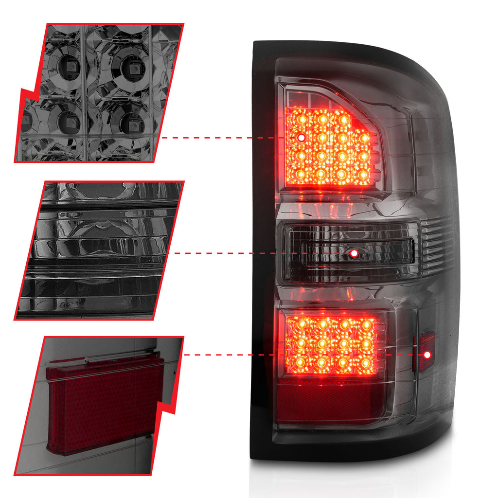 ANZO USA 311398 Tail Light Assembly for Select GMC Sierra 1500, GMC Sierra HD, GMC Sierra HD
