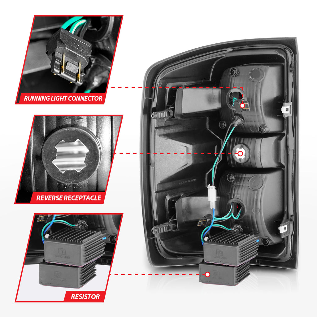 ANZO USA 311425 Tail Light Assembly for Select Chevrolet Silverado 1500, Chevrolet Silverado 2500, Chevrolet Silverado HD, Chevrolet Silverado 3500, Chevrolet Silverado HD, GMC Sierra HD