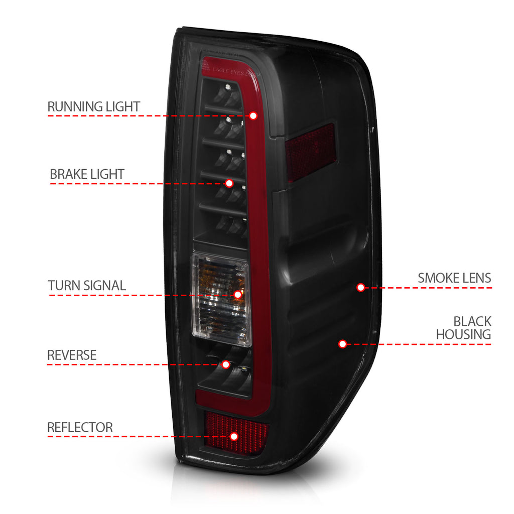 ANZO USA 311444 Tail Light Assembly for Select Nissan Frontier, Nissan NP300 Frontier, Suzuki Equator