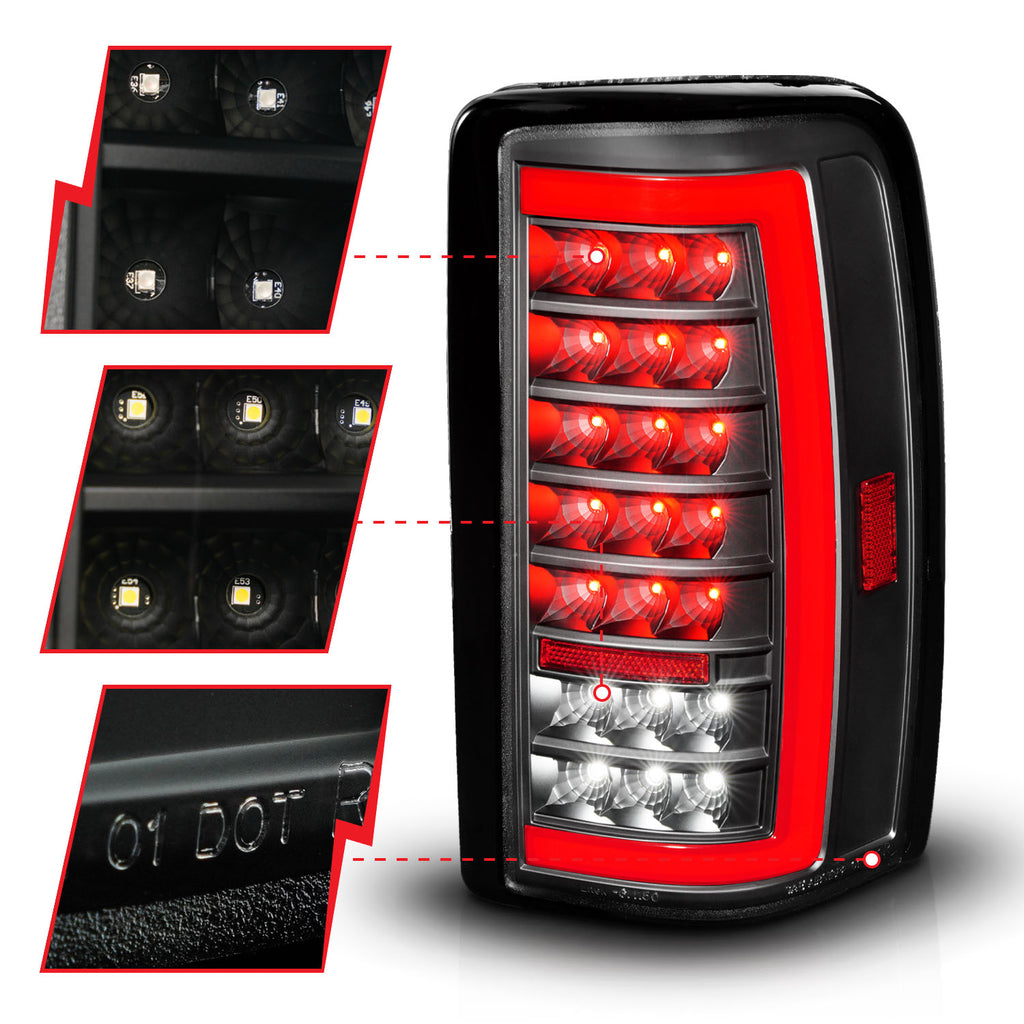 ANZO USA 311448 Tail Light Assembly for Select Chevrolet Suburban 1500, Chevrolet Suburban 2500, Chevrolet Tahoe, GMC Yukon, GMC Yukon XL 1500, GMC Yukon XL