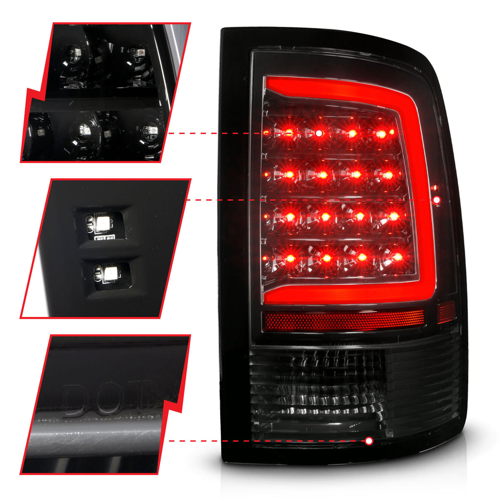 ANZO USA 311452 Tail Light Assembly for Select Dodge Ram 1500, Dodge Ram 2500, Dodge Ram 3500, Ram 1500, Ram Classic, Ram 2500, Ram