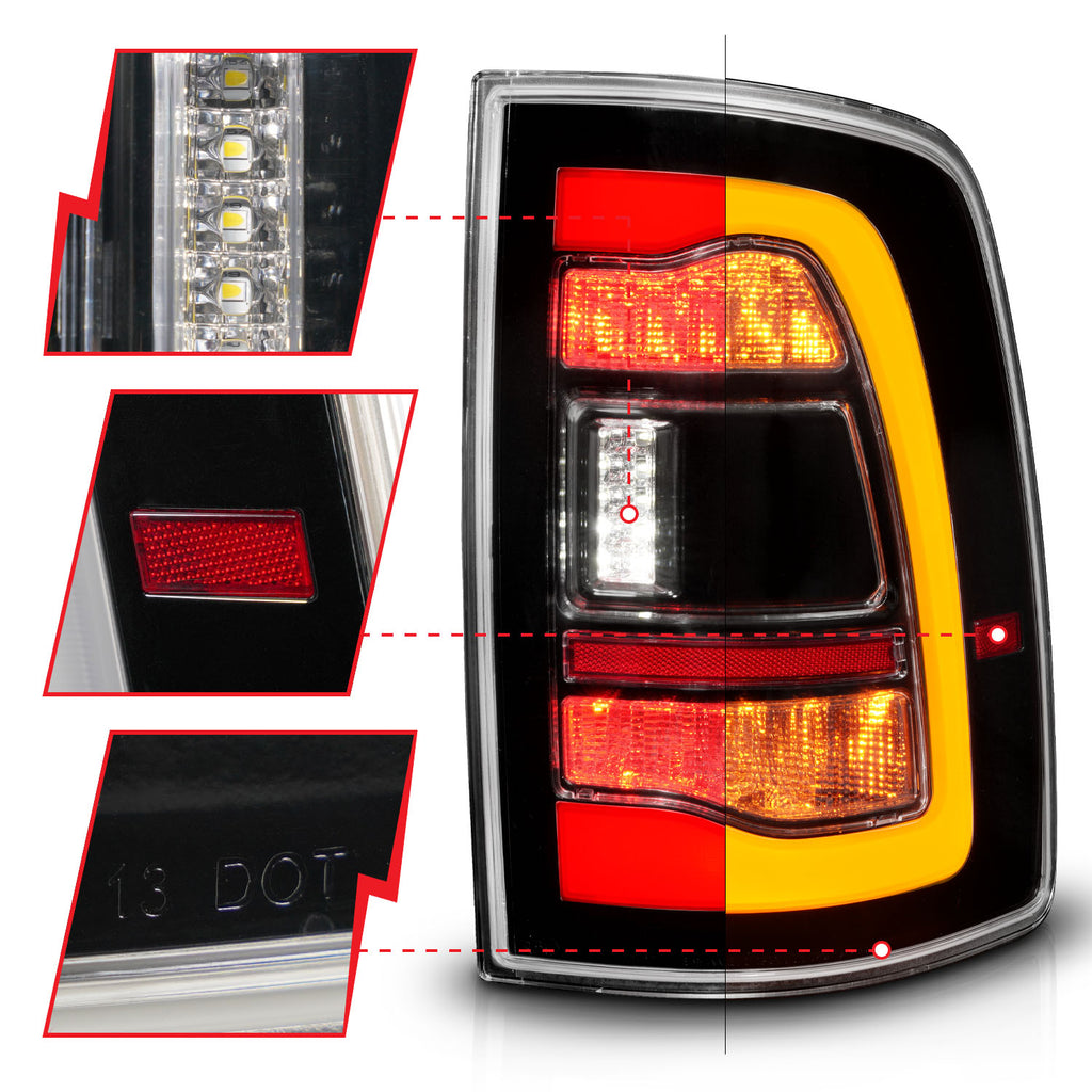 ANZO USA 311471 Tail Light Assembly for Select Dodge Ram 1500, Dodge Ram 2500, Dodge Ram 3500, Ram 1500, Ram 2500, Ram
