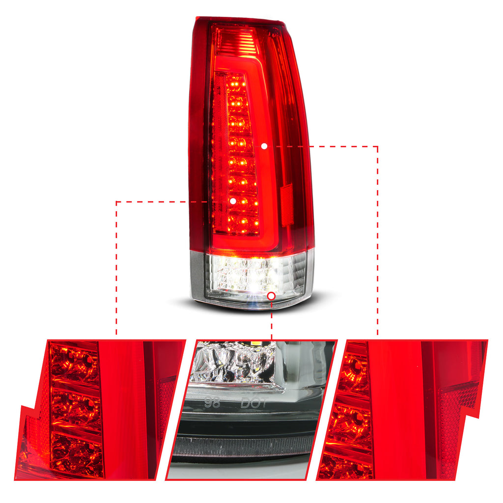 ANZO USA 311484 Tail Light Assembly for Select Cadillac Escalade, Chevrolet Blazer, Chevrolet C1500, Chevrolet C2500, Chevrolet C3500, Chevrolet K1500, Chevrolet K2500, Chevrolet K3500, Chevrolet Suburban, Chevrolet Tahoe, GMC C1500, GMC C2500, GMC