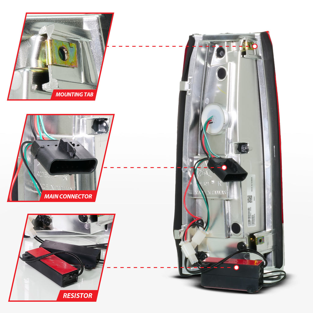 ANZO USA 311484 Tail Light Assembly for Select Cadillac Escalade, Chevrolet Blazer, Chevrolet C1500, Chevrolet C2500, Chevrolet C3500, Chevrolet K1500, Chevrolet K2500, Chevrolet K3500, Chevrolet Suburban, Chevrolet Tahoe, GMC C1500, GMC C2500, GMC