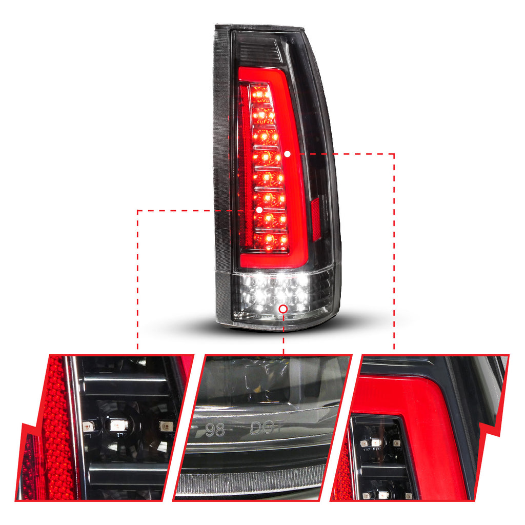 ANZO USA 311485 Tail Light Assembly for Select Cadillac Escalade, Chevrolet Blazer, Chevrolet C1500, Chevrolet C2500, Chevrolet C3500, Chevrolet K1500, Chevrolet K2500, Chevrolet K3500, Chevrolet Suburban, Chevrolet Tahoe, GMC C1500, GMC C2500, GMC