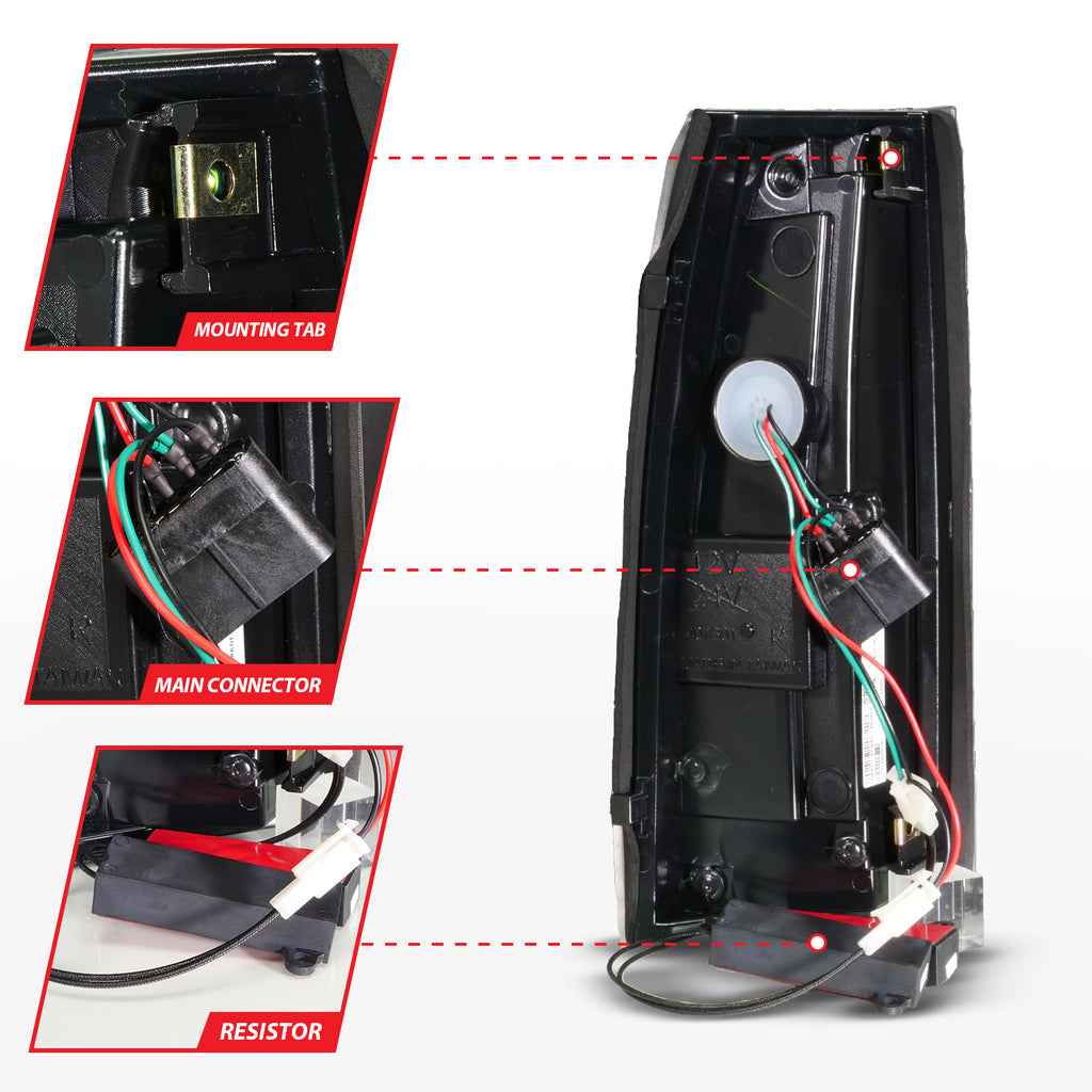 ANZO USA 311485 Tail Light Assembly for Select Cadillac Escalade, Chevrolet Blazer, Chevrolet C1500, Chevrolet C2500, Chevrolet C3500, Chevrolet K1500, Chevrolet K2500, Chevrolet K3500, Chevrolet Suburban, Chevrolet Tahoe, GMC C1500, GMC C2500, GMC