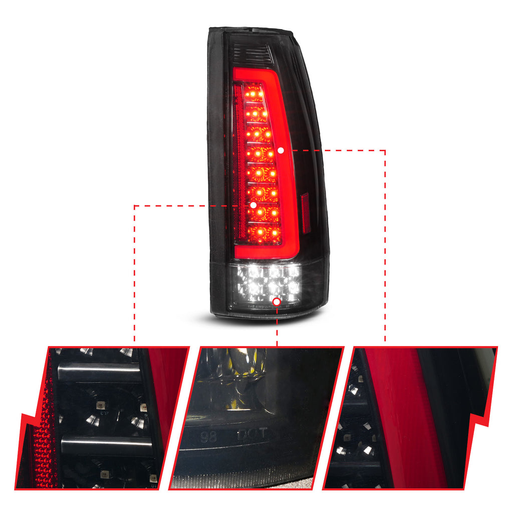 ANZO USA 311486 Tail Light Assembly for Select Cadillac Escalade, Chevrolet Blazer, Chevrolet C1500, Chevrolet C2500, Chevrolet C3500, Chevrolet K1500, Chevrolet K2500, Chevrolet K3500, Chevrolet Suburban, Chevrolet Tahoe, GMC C1500, GMC C2500, GMC