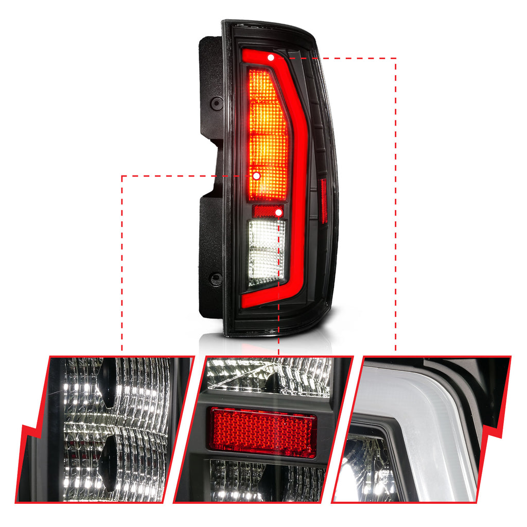 ANZO USA 311487 Tail Light Assembly for Select Chevrolet Suburban 1500, Chevrolet Suburban 2500, Chevrolet Tahoe, GMC Yukon, GMC Yukon XL 1500, GMC Yukon XL