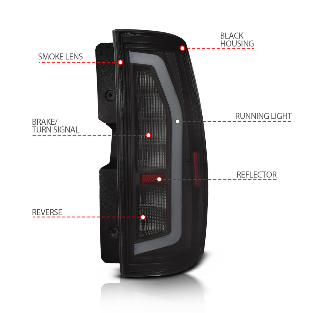 ANZO USA 311488 Tail Light Assembly for Select Chevrolet Suburban 1500, Chevrolet Suburban 2500, Chevrolet Tahoe, GMC Yukon, GMC Yukon XL 1500, GMC Yukon XL