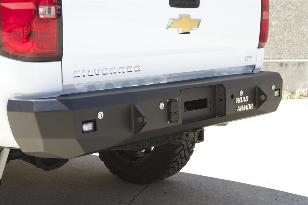 Road Armor 31200B Stealth Winch Rear Bumper for Select Chevrolet Silverado 1500, Chevrolet Silverado HD, Chevrolet Silverado HD, GMC Sierra 1500, GMC Sierra Limited, GMC Sierra HD, GMC Sierra HD