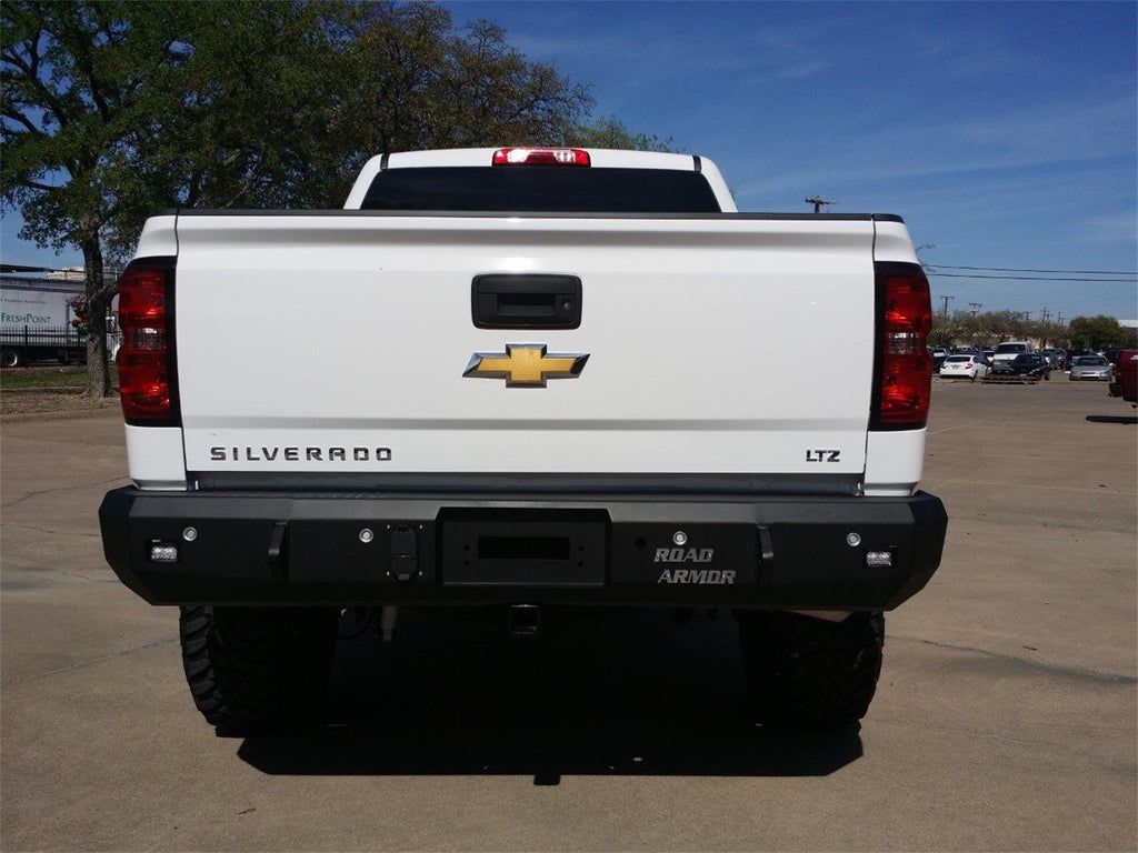 Road Armor 31200B Stealth Winch Rear Bumper for Select Chevrolet Silverado 1500, Chevrolet Silverado HD, Chevrolet Silverado HD, GMC Sierra 1500, GMC Sierra Limited, GMC Sierra HD, GMC Sierra HD