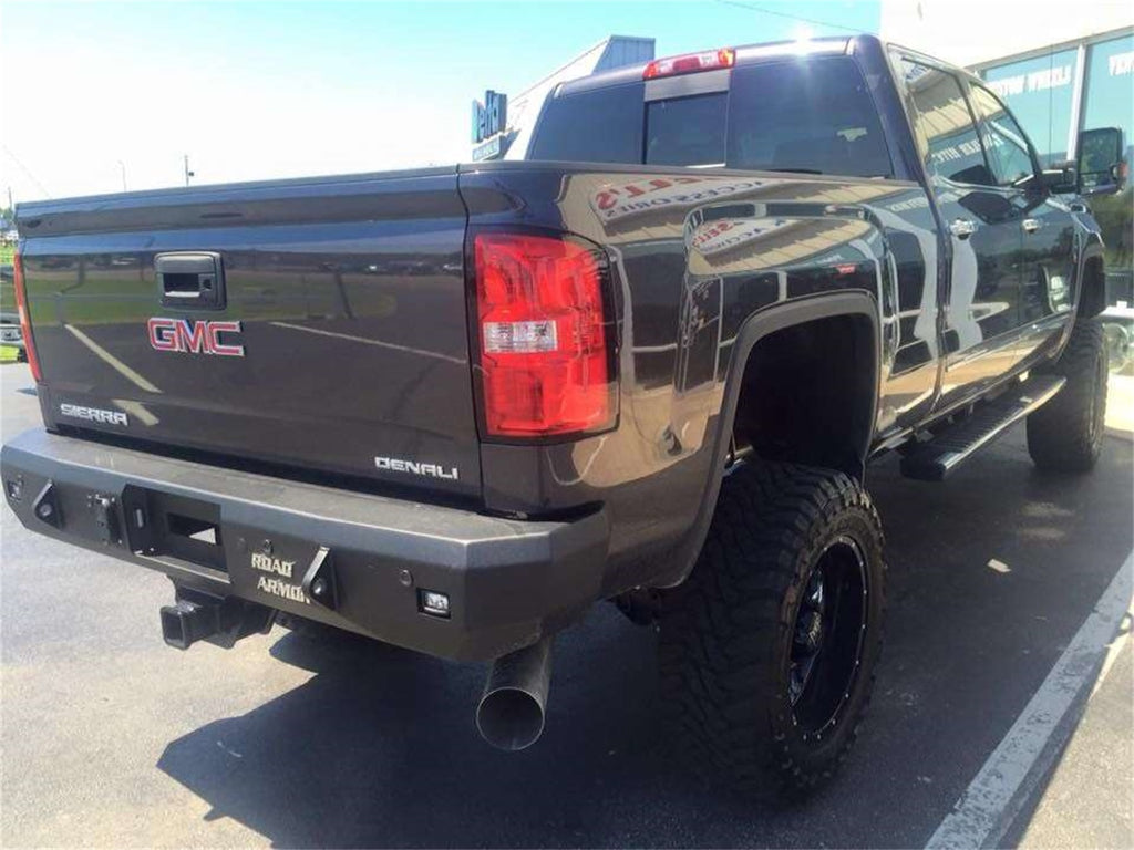 Road Armor 31200B Stealth Winch Rear Bumper for Select Chevrolet Silverado 1500, Chevrolet Silverado HD, Chevrolet Silverado HD, GMC Sierra 1500, GMC Sierra Limited, GMC Sierra HD, GMC Sierra HD