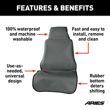 Load image into Gallery viewer, ARIES 3142-01 Seat Defender 58in. x 23in. Removable Waterproof Grey Bucket Seat Cover - Truck Part Superstore