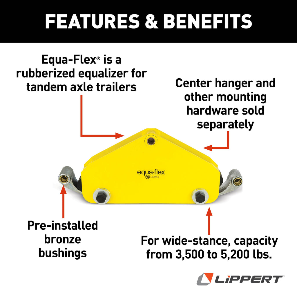 CURT 314336 Equa-Flex® Rubberized Equalizer Tandem Axle Kit, Wide-Stance 3,500 to 5,200 lbs