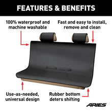 Load image into Gallery viewer, ARIES 3146-09 Seat Defender 58" x 55" Removable Waterproof Black Bench Seat Cover