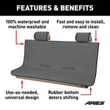 Load image into Gallery viewer, ARIES 3147-01 Seat Defender 58" x 63" Removable Waterproof Grey XL Bench Seat Cover