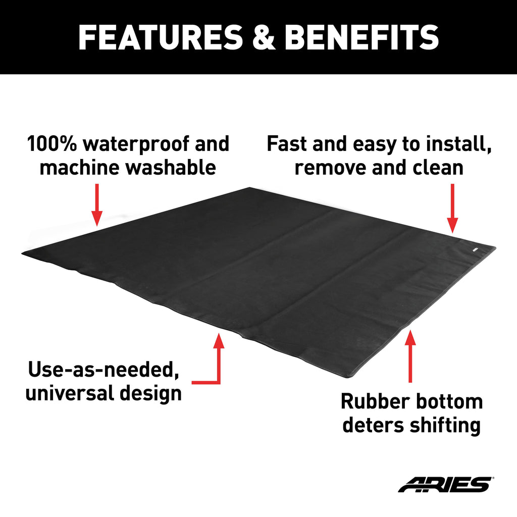 ARIES 3149-09 Seat Defender 60" x 60" Removable Waterproof Black Cargo Blanket Protector