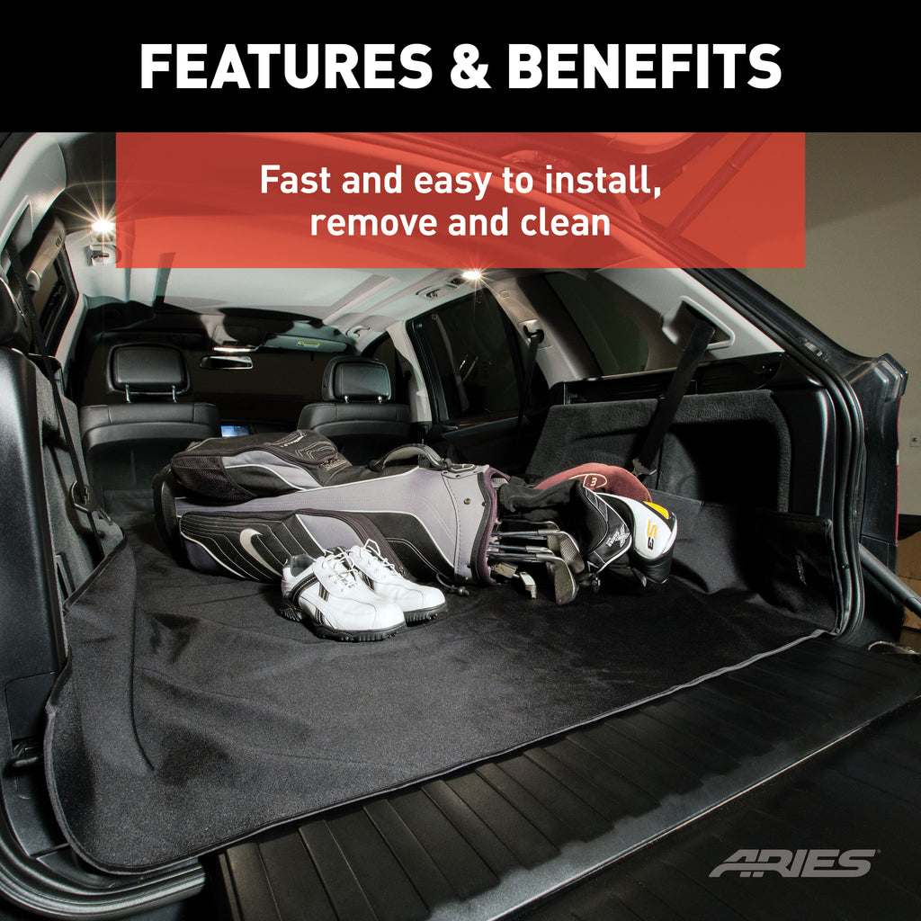 ARIES 3149-09 Seat Defender 60" x 60" Removable Waterproof Black Cargo Blanket Protector