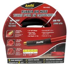 Load image into Gallery viewer, Amflo 552-50AE Rubber Air Hose, 3/8&quot; x 50&#39;, 300PSI - 1/4&quot; NPT