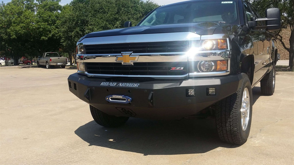 Road Armor 315R0B Stealth Winch Front Bumper for Select Chevrolet Silverado HD, Chevrolet Silverado HD
