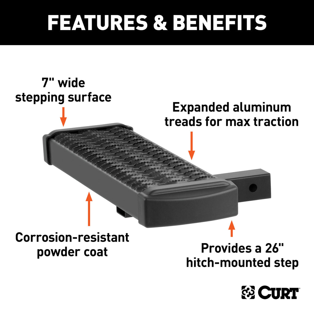 CURT 32001 Grip Step Receiver Hitch Step