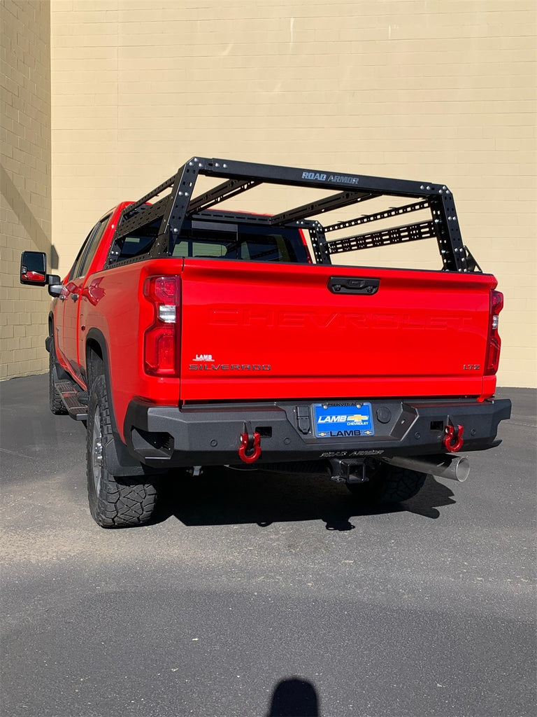 Road Armor 3202R0B Stealth Non-Winch Rear Bumper for Select Chevrolet Silverado HD, Chevrolet Silverado HD, GMC Sierra HD, GMC Sierra HD