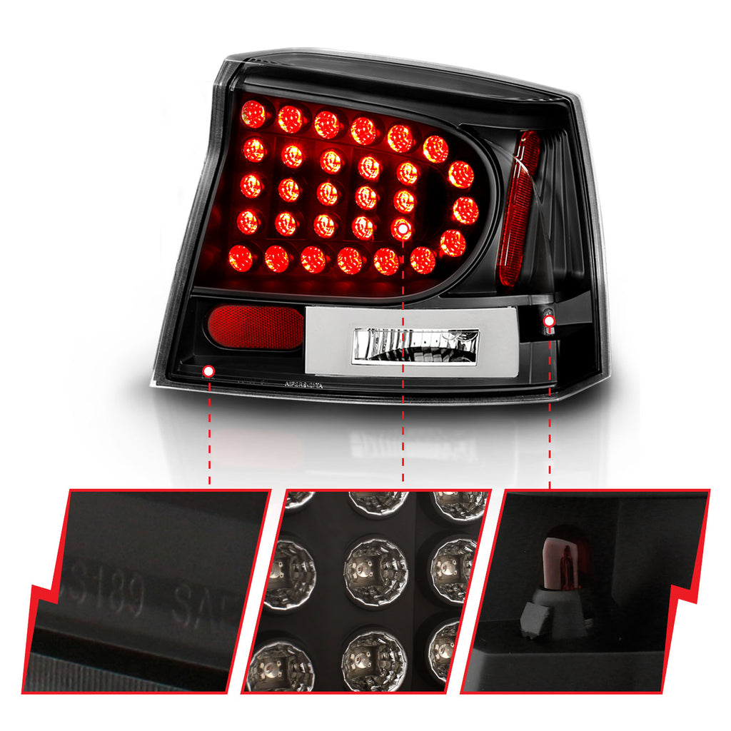 ANZO USA 321014 Tail Light Assembly for Select Dodge Charger
