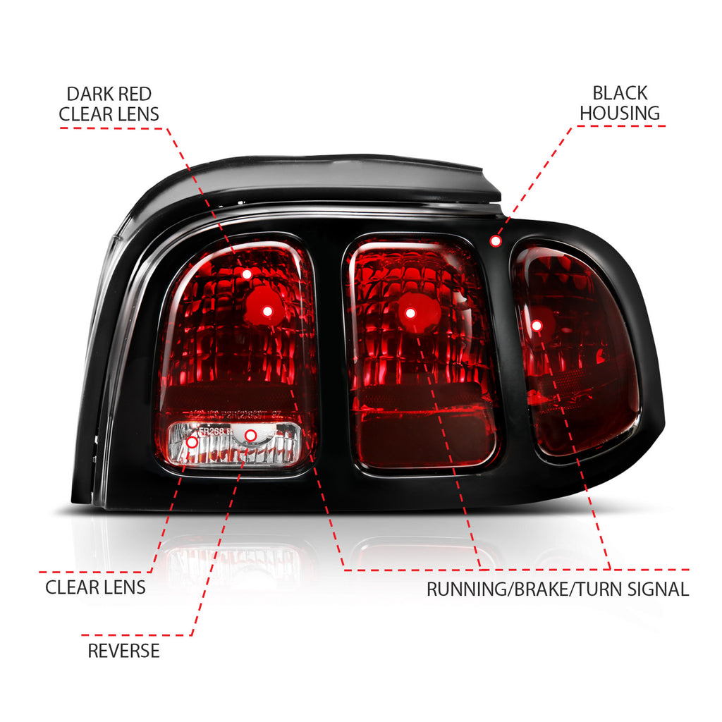 ANZO USA 321350 Tail Light Assembly for Select Ford Mustang