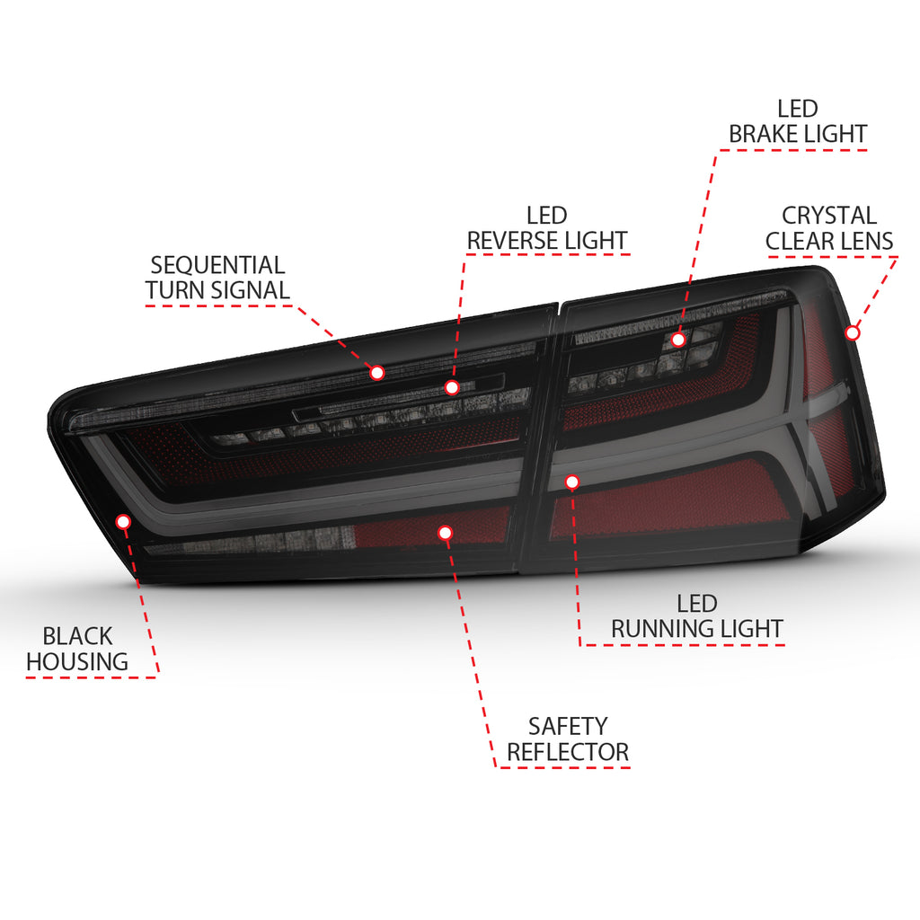 ANZO USA 321351 LED Tail Lights for Select Audi A6, Audi A6 Quattro, Audi S6