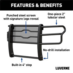 Luverne 321803 LUVERNE 321803 Prowler Max Black Steel Truck Grille Guard; Compatible with Selec for Select Chevrolet Silverado HD, Chevrolet Silverado HD