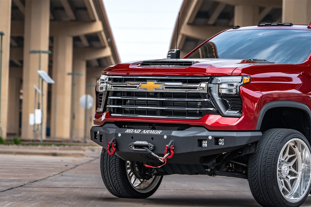 Road Armor 3242F0B Stealth Winch Front Bumper for Select Chevrolet Silverado HD, Chevrolet Silverado HD