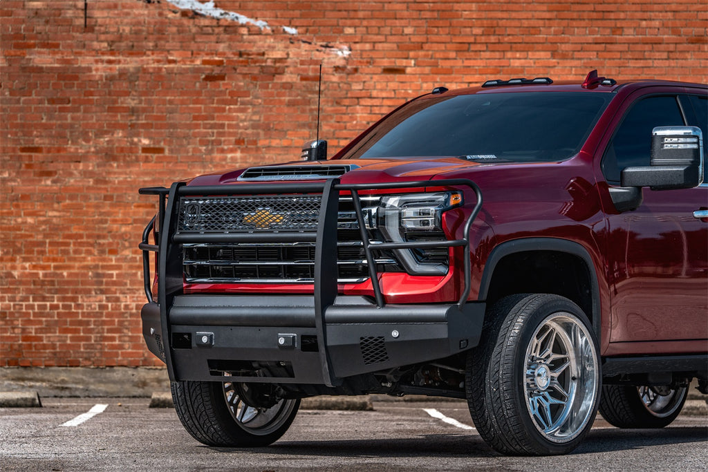 Road Armor 3242VF6B Vaquero Non-Winch Front Bumper for Select Chevrolet Silverado HD, Chevrolet Silverado HD