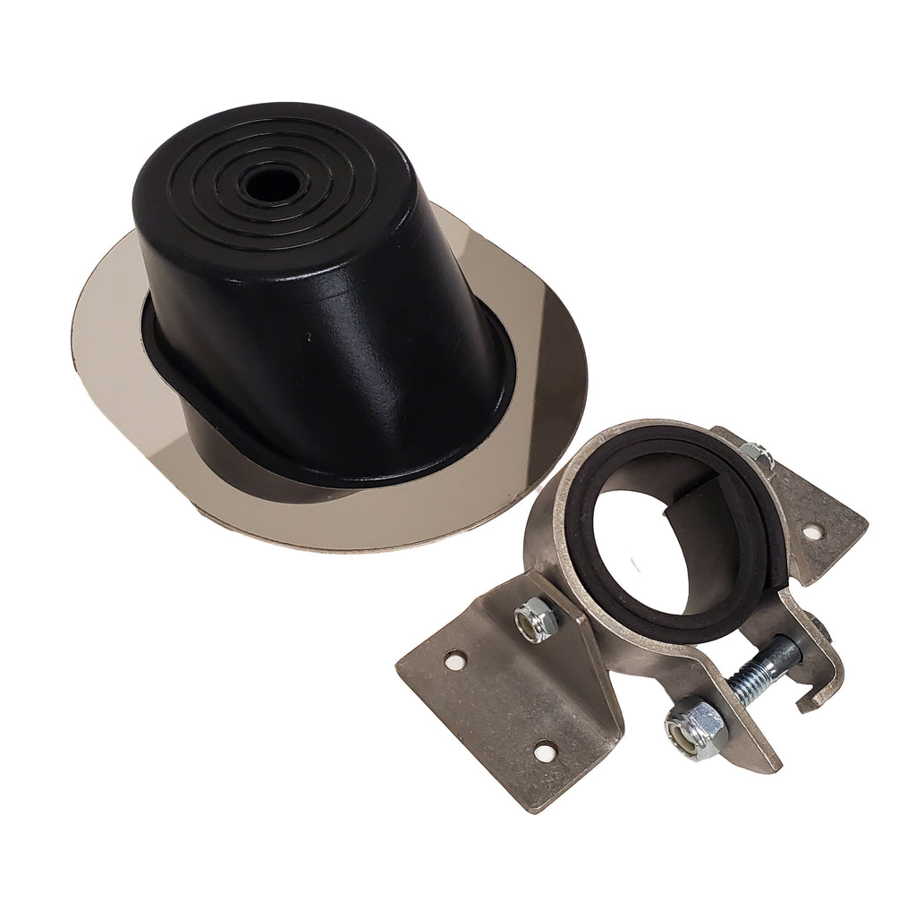 Borgeson 32561915-2 Universal column boot. Oval stainless steel bezel, hardware and column bracket.