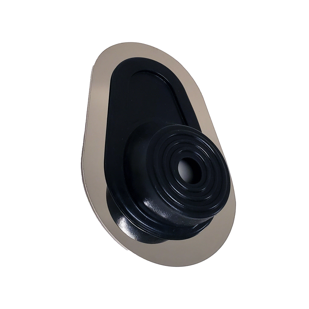 Borgeson 32561918-1 Universal steering column boot with teardrop stainless steel bezel and hardware.