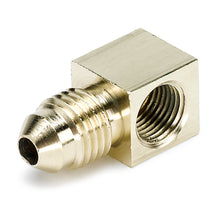 Load image into Gallery viewer, AutoMeter 3271 FITTING, ADAPTER, 90?, 1/8" NPTF FEMALE TO -4AN MALE, BRASS