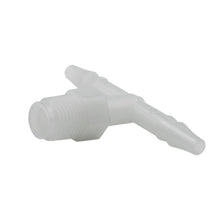 Load image into Gallery viewer, AutoMeter 3276 FITTING, TEE, 1/4" HOSE BARB TO 1/8" NPT MALE, PLASTIC