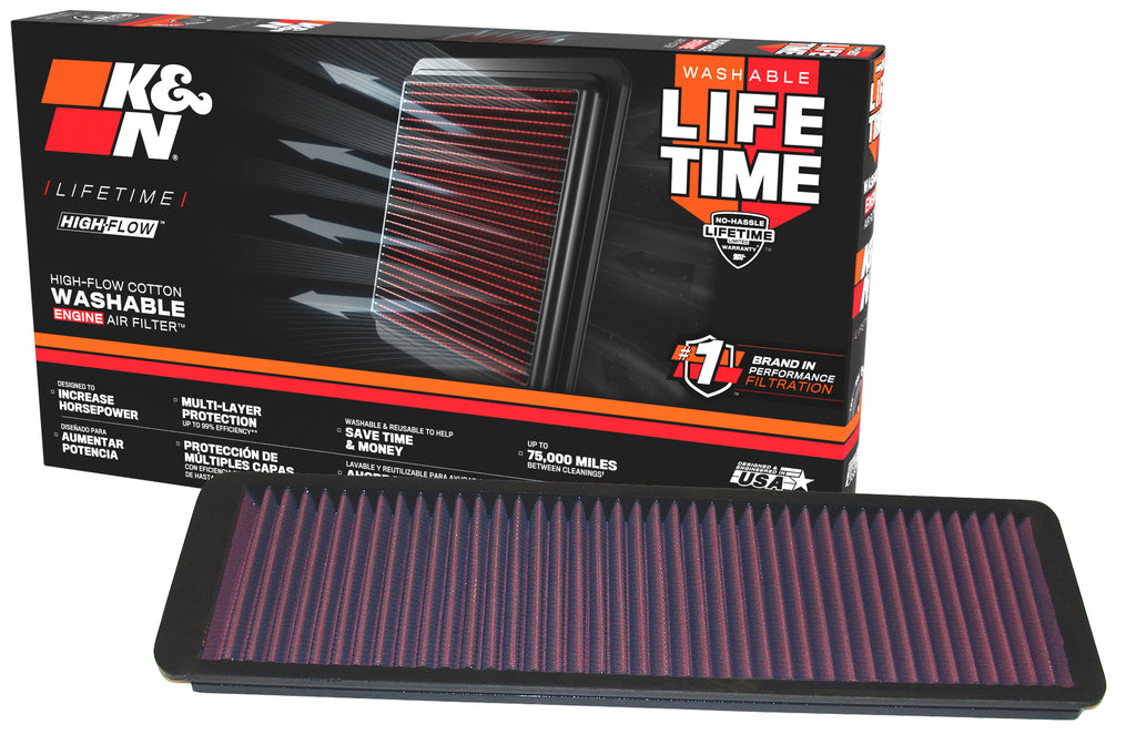 K&N 33-2011 Replacement Air Filter for Select Daimler Sovereign, Jaguar XJ, Jaguar XJ12, Jaguar XJ6, Jaguar XJS, Jaguar XKE, Lotus Eclat, Lotus Elite, Lotus Esprit, Triumph Stag, Triumph TR7
