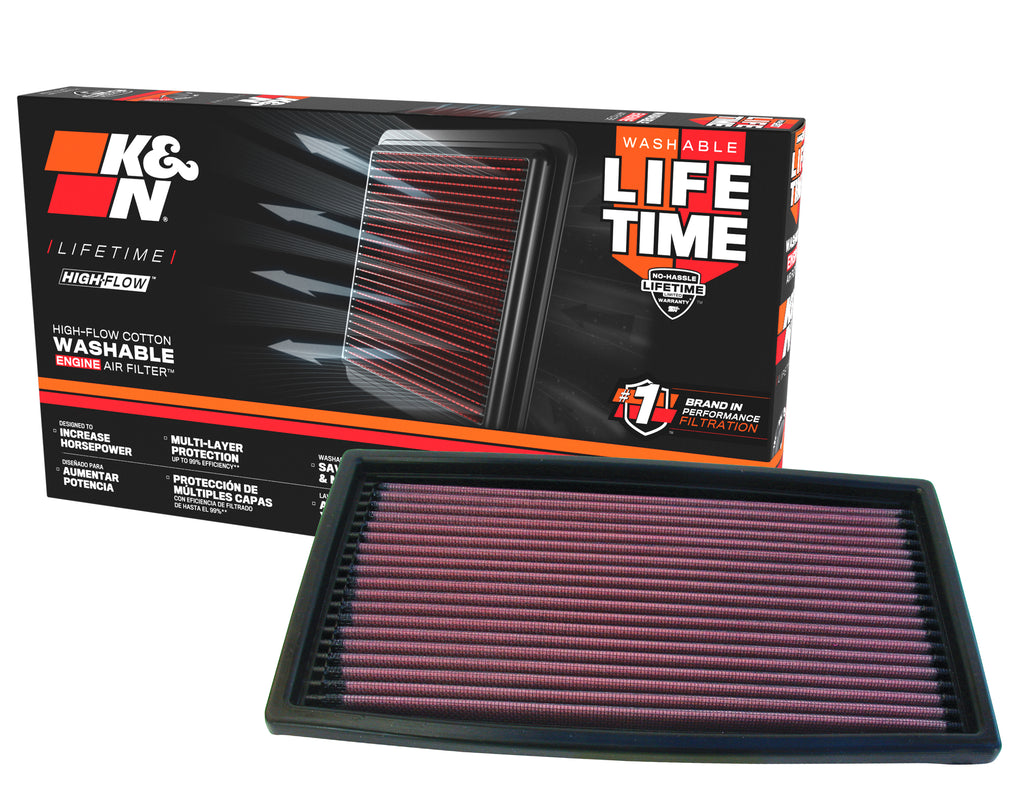 K&N 33-2024 Replacement Air Filter for Select Ford Aerostar, Ford Bronco II, Ford Explorer, Ford Probe, Ford Ranger, Ford Taurus, Ford Windstar, Lincoln Continental, Mazda B2300, Mazda B3000, Mazda B4000, Mazda Navajo, Mercury Sable