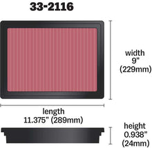Load image into Gallery viewer, K&amp;N 33-2116 Replacement Air Filter