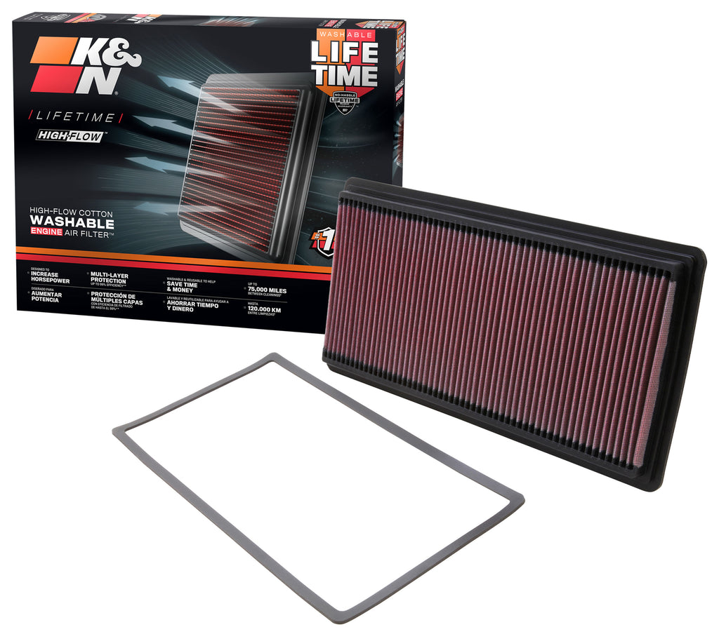 K&N 33-2118 Replacement Air Filter for Select Chevrolet Camaro, Pontiac Firebird