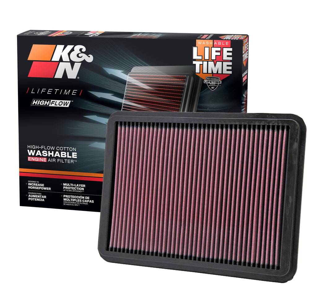 K&N 33-2144 Replacement Air Filter for Select Lexus GX470, Toyota 4Runner, Toyota Sequoia, Toyota Tundra