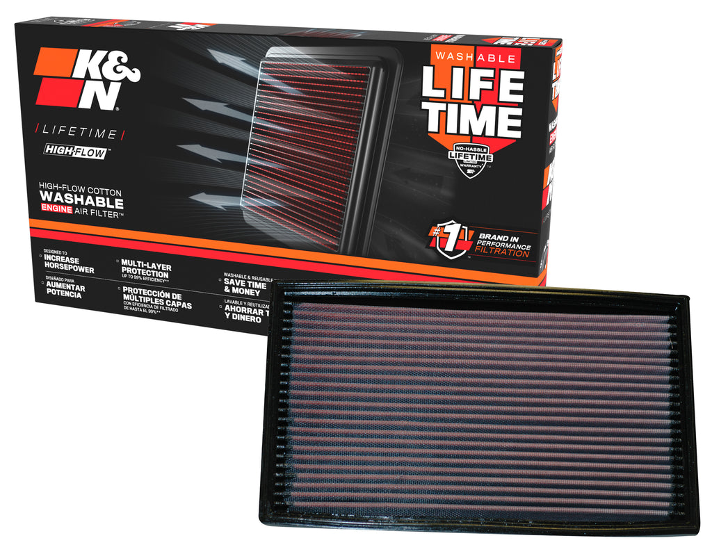 K&N 33-2190 Replacement Air Filter for Select Jaguar Vanden Plas, Jaguar XJ8, Jaguar XJR, Jaguar XK8, Jaguar XKR